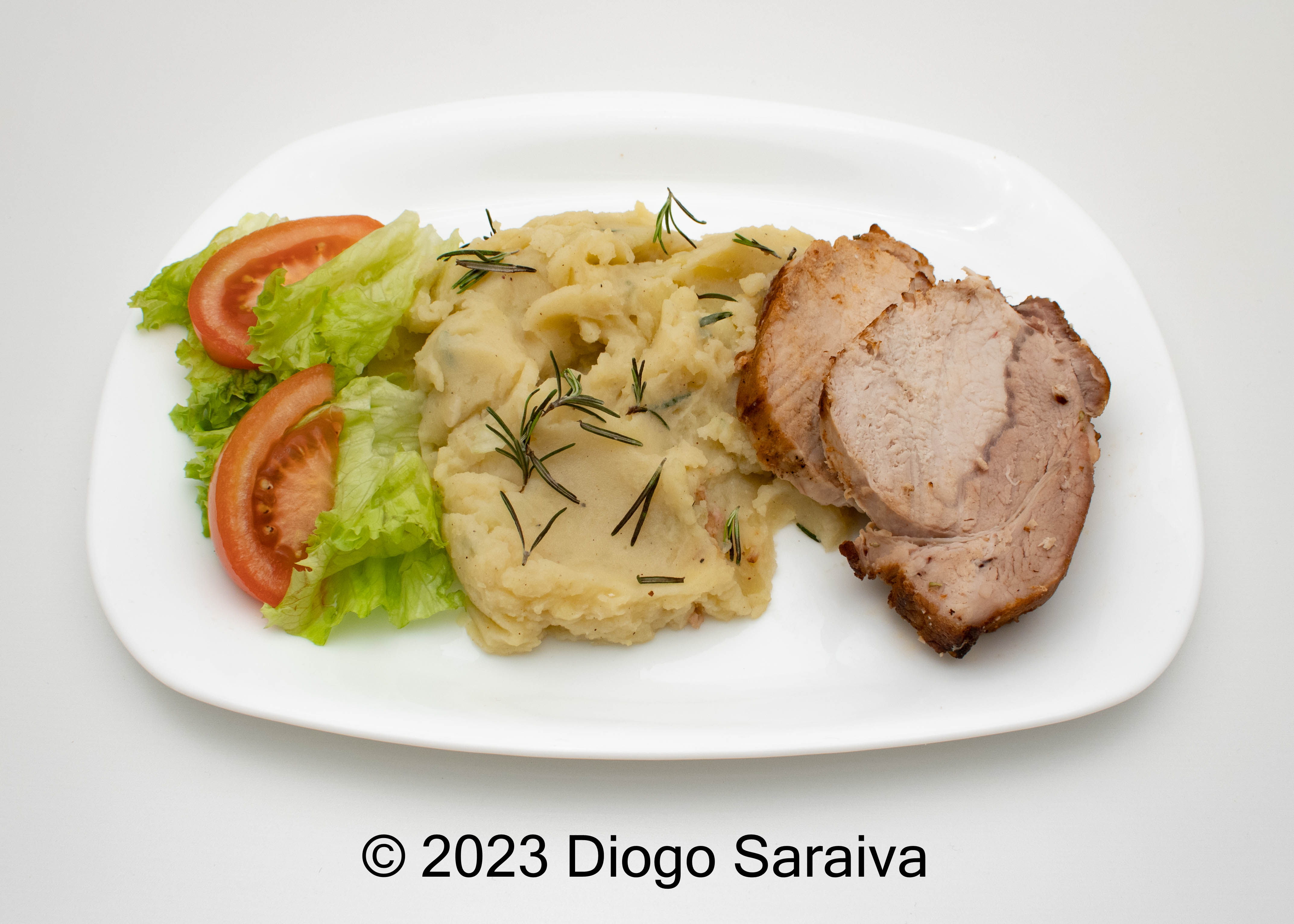 Roasted Loin with Almond Milk Potato Purée